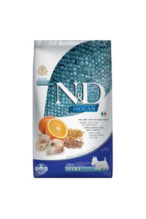 N&D Ocean Düşük Tahıllı Balık Portakal Mini Yetişkin Köpek Maması 2.5 Kg