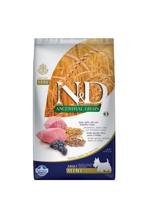 N&D Düşük Tahıllı Kuzu Etli Yaban Mersinli Küçük Irk Yetişkin Köpek Maması 2.5 Kg