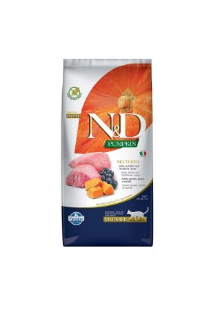 N&D Pumpkin Balkabaklı Kuzu Etli Yaban Mersinli Tahılsız Kısırlaştırılmış Kedi Maması 5 Kg