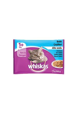 Whiskas Balık Çeşitli Jöleli Kedi Konserve Maması 85 Gr (4lü) 4x85 Gr