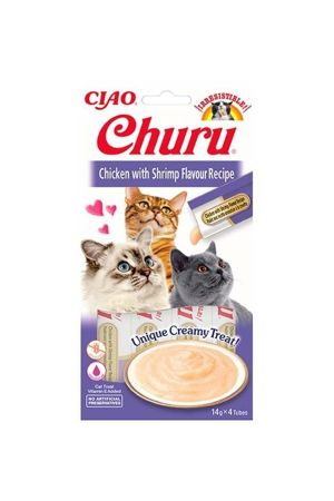 Ciao Churu Cream Tavuklu ve Karidesli Kedi Ödül Kreması 4x14 Gr