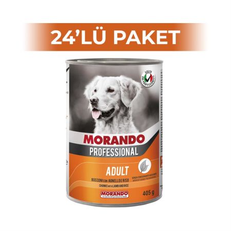 Morando Kuzu Etli Pirinçli Köpek Konservesi 400 gr 24 Adet