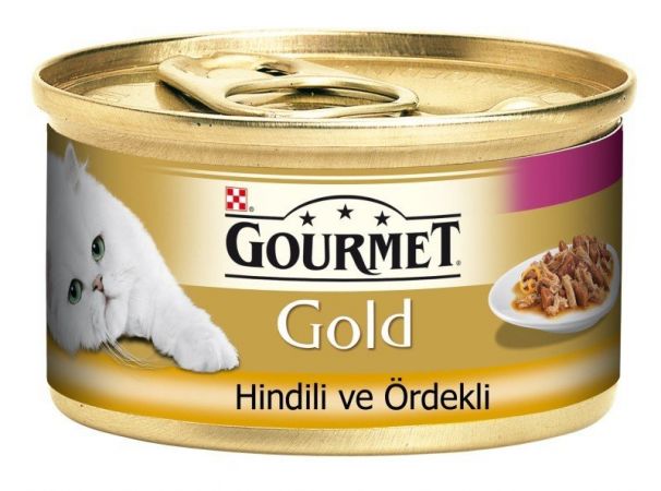 Gourmet Gold Ördek ve Hindili Yetişkin Kedi Konservesi 85 gr