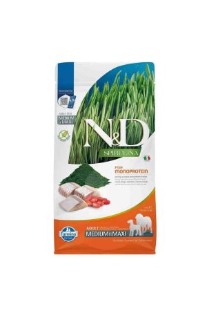 N&D Spirulina Ringa Balıklı Medium Maxi Yetişkin Köpek Maması 7 Kg