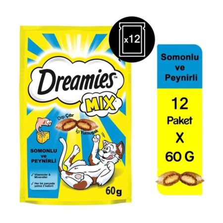 Dreamies Mix Somon Balıklı ve Peynirli Kedi Ödülü 60 gr 12 Adet