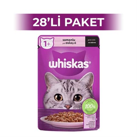 Whiskas Pouch Somonlu Yetişkin Kedi Konservesi 85 gr 28 Adet