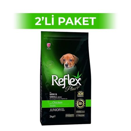 Reflex Plus Mini ve Küçük Irk Tavuklu Yavru Köpek Maması 3 kg 2 Adet