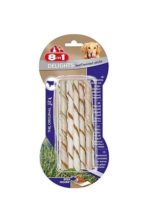 8in1 Delights Twisted Köpekler İçin Biftekli Ağız Bakım Kemiği 10 lu