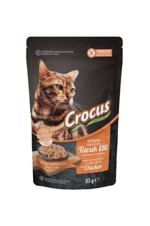 Crocus Tahılsız Tavuklu Jöleli Kedi Konserve Maması 85 Gr