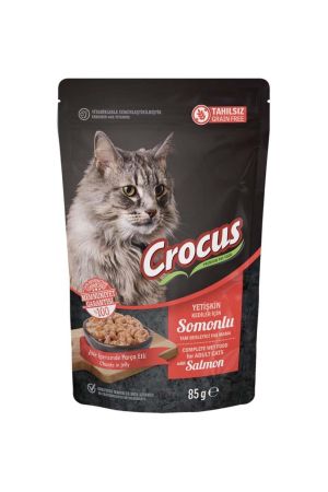 Crocus Tahılsız Somonlu Jöleli Kedi Konserve Maması 85 Gr