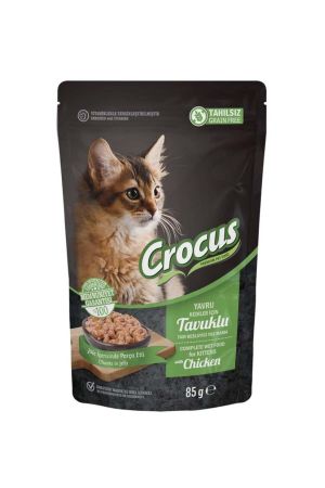 Crocus Tahılsız Tavuklu Jöleli Yavru Kedi Konserve Maması 85 Gr