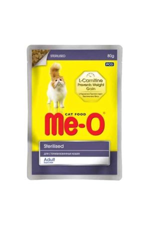 Me-O Pouch Tavuklu Kısırlaştırılmış Jel Yetişkin Kedi Konserve Maması 80 Gr