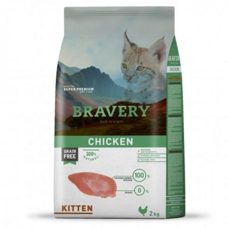 Bravery Kitten Tavuklu Tahılsız Yavru Kedi Maması 2 Kg
