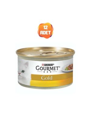 Gourmet Gold Parca Etli ve Soslu Tavuklu ve Ciğerli Kedi Konserve Maması 85 Gr x 12 Adet