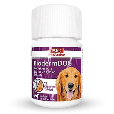 Pet Active Biodermdog Köpekler İçin Tüy Dökülme Önleyici Biotin Ve Çinko Tableti 37.5 Gr