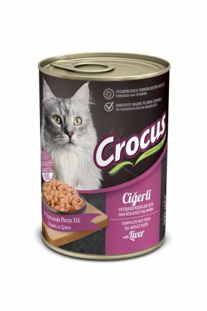 Crocus Ciğerli Yetişkin Kedi Konserve Maması 400 Gr