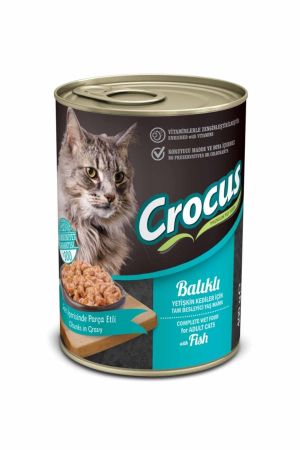 Crocus Balıklı Yetişkin Kedi Konserve Maması 400 Gr