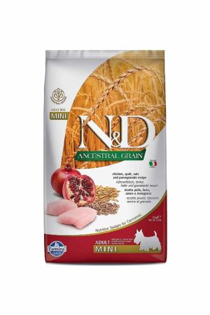 N&D Düşük Tahıllı Tavuk ve Narlı Küçük Irk Yetişkin Köpek Maması 2.5 Kg