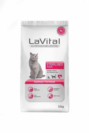 Lavital Somonlu Kısırlaştırılmış Yetişkin Kedi Maması 12 Kg