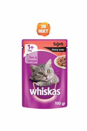 Whiskas Sığırlı Gravy Soslu Kedi Konserve Maması 85 Gr x 28 Adet