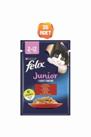 Felix Junior Biftekli Yavru Kedi Konserve Maması 85 Gr x 26 Adet