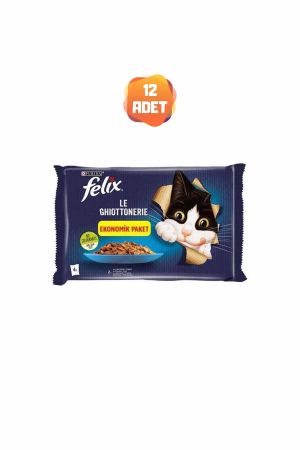 Felix Somon ve Ton Balıklı Kedi Konserve Maması 4 lü x 12 Adet