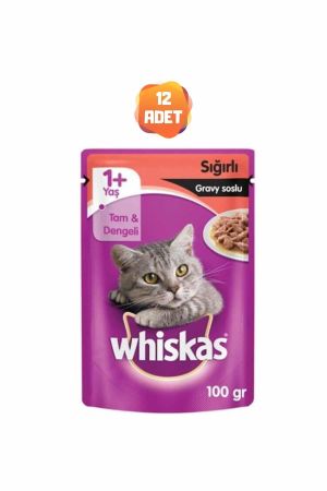 Whiskas Sığırlı Gravy Soslu Kedi Konserve Maması 85 Gr x 12 Adet