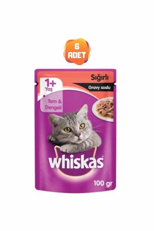 Whiskas Sığırlı Gravy Soslu Kedi Konserve Maması 85 Gr x 6 Adet