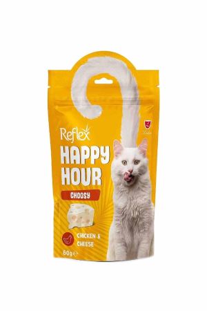 Reflex Happy Hour Tavuk Etli ve Peynirli Seçici Kediler için Kedi Ödülü 60 Gr