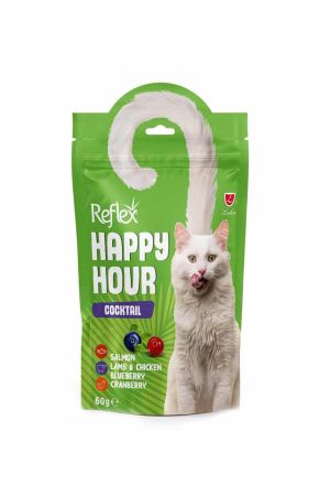 Reflex Happy Hour Cocktail  Somonlu Kuzu Etli ve Tavuk Etli Kedi Ödülü 60 Gr