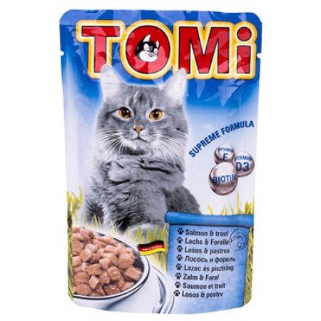 Tomi Somonlu ve Alabalıklı Pouch Kedi Konservesi 100 Gr