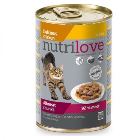 Nutrilove Tavuk Parça Etli Tahılsız Kedi Konservesi 400 gr