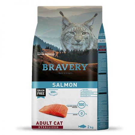 Bravery Somonlu Tahılsız Kısırlaştırılmış Kedi Maması 2 Kg