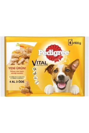 Pedigree Adult Pouch Multipack 100 gr 4'lü Yetişkin Köpek Konservesi