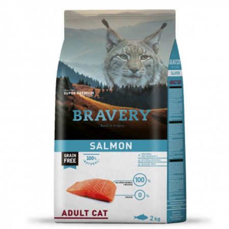 Bravery Adult Somonlu Tahılsız Yetişkin Kedi Maması 2 Kg