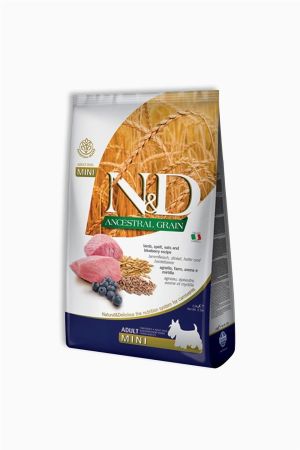 N&D Düşük Tahıllı Kuzu Etli ve Yaban Mersinli Küçük Irk Yetişkin Köpek Maması 7 kg