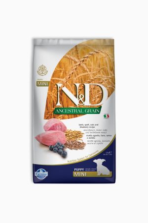 N&D Ancestral Graın Kuzu, Kılçıksız Buğday, Yulaf & Yabanmersini Puppy Mını 2,5 Kg