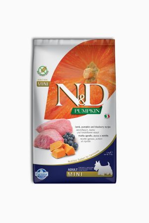 N&D Pumpkın Tahılsız Kuzu & Yabanmersini Yetişkin Mını 2,5 Kg