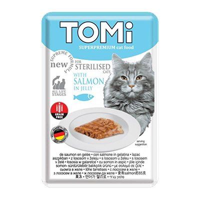 Tomi Somonlu Kısırlaştırılmış Pouch Kedi Konservesi 85 Gr