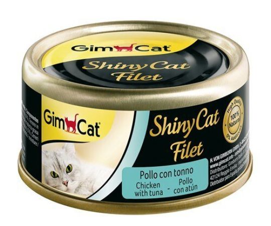 Gimcat Shinycat Kıyılmış Tavuklu ve Ton Balıklı Fileto Yetişkin Kedi Konservesi 70 G