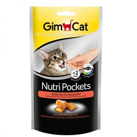 Gimcat Nutri Pockets Somon Omega Kedi Ödül Maması Tablet 60 Gr