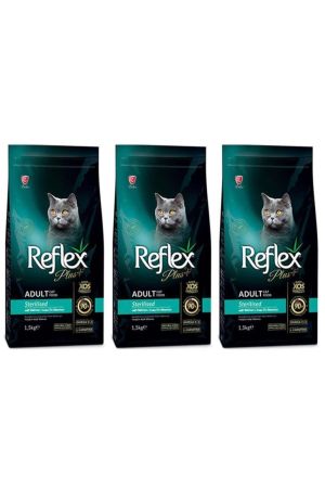 Reflex Plus Somonlu Kısırlaştırılmış Kedi Maması 1,5 Kg 3'lü Set