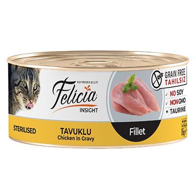 Felicia Tahılsız Tavuklu Fileto Kısırlaştırılmış Kedi Konservesi 85 Gr