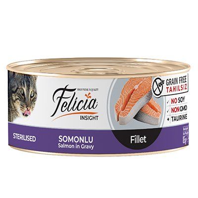 Felicia Tahılsız Somonlu Fileto Kısırlaştırılmış Kedi Konservesi 85 Gr