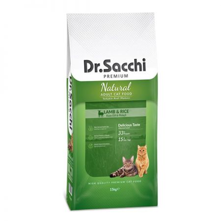 Dr.Sacchi Premium Natural Kuzulu ve Pirinçli Yetişkin Kedi Mamasi 15 Kg