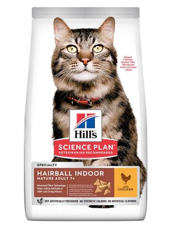 Hills Hairball İndoor Tavuklu Tüy Yumağı Önleyici Yaşlı Kedi Maması 1.5 Kg