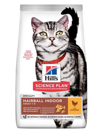 Hills Hairball İndoor Tavuklu Tüy Yumağı Önleyici Yetişkin Kedi Maması 1.5 Kg