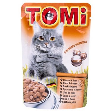 Tomi Kaz Eti ve Ciğerli Pouch Kedi Konservesi 100 Gr