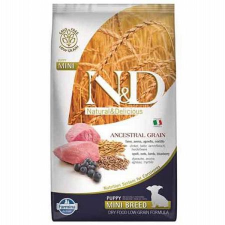 N&D Ancestral Grain Mini Puppy Kuzulu Yaban Mersinli Küçük Irk Düşük Tahıllı Yavru Köpek Maması 7 Kg