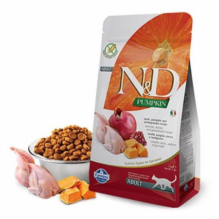 N&D Pumpkin Balkabaklı Bıldırcınlı Narlı Tahılsız Yetişkin Kedi Maması 5 Kg